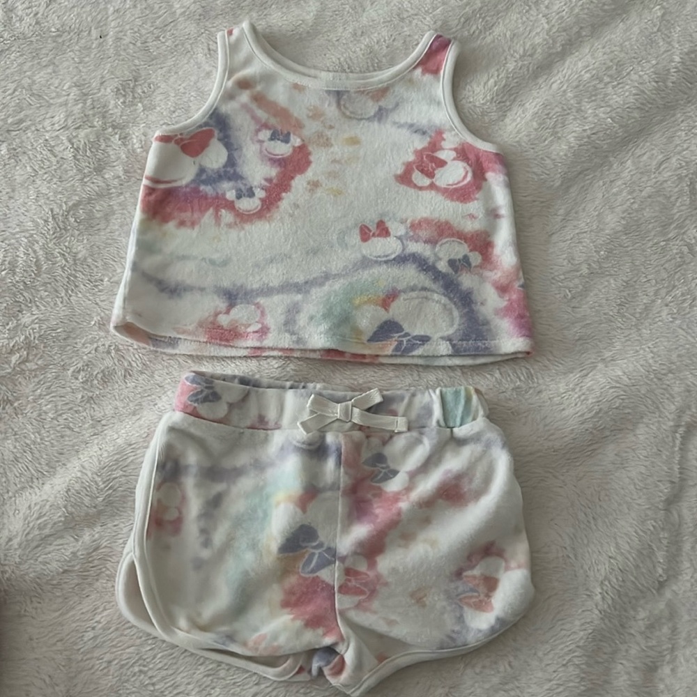 Disney junior Minnie 3T cropped tank and short set